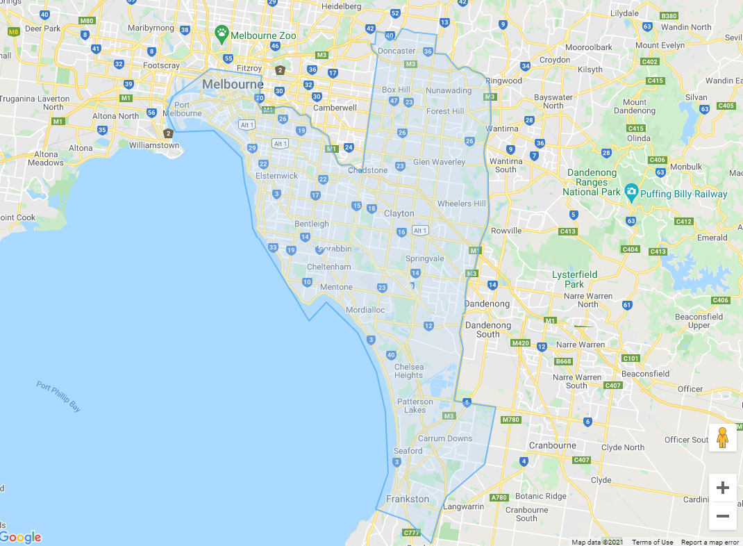 pickup and delivery service area